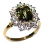 Andalusite and diamond ring